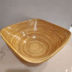 Handcrafted Bamboo Bowl Yellow Gold Outer Coating